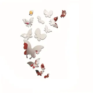 DOITOOL Spiegel Wandtattoo 3d Schmetterling Acryl 14 Stück Für Wohnzimmer Schlafzimmer Und Badezimmer Abnehmbare Wanddeko 60x40cm