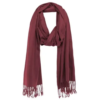 Bovari Schal Pashmina aus 100% Premium Viskose - weich wie Kaschmir -, glänzend wie Seide - 200x70 cm XL Damen-Schal rot