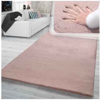 Fellteppich Hochflor Teppich Wohnzimmer Kunstfell Super Soft, TT Home, quadratisch, Höhe: 26 mm rosa quadratisch - 150 cm x 150 cm x 26 mm