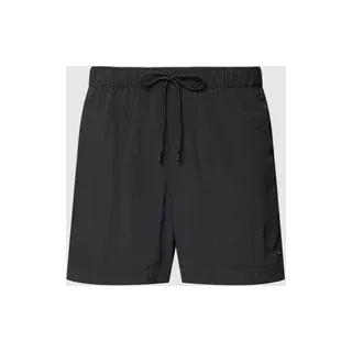 Badehose mit Logo-Stitching, Black, M