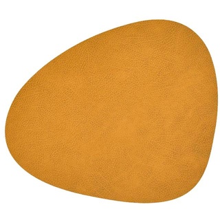 LINDDNA Tischset Hippo L Curve Leder Gelb Curry (Large)