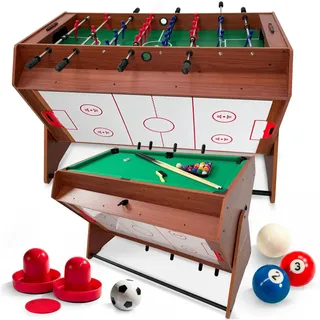 3in1 Spieltisch - THUNDER SMART - Billard, Air Hockey & Tischfußball - Drehbarer Multifunktionstisch mit Zubehör