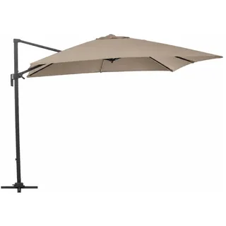 Ampelschirm Siviglia - Aluminium Anthrazit, Polyester-Stoff Taupe, 3x3 m