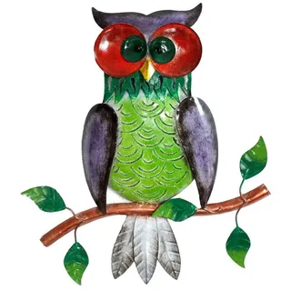 Kaufhaus le petit Wanddekoobjekt Wanddeko Eule Vogel Metall Deko Bild Figur Wandbild Skulptur Objekt, Handgefertigte Wanddeko aus Metall