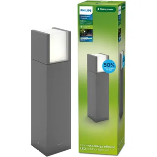 Philips Sockelleuchte Aluminium 40,0 cm inkl. LED 800 lm IP44 anthrazit