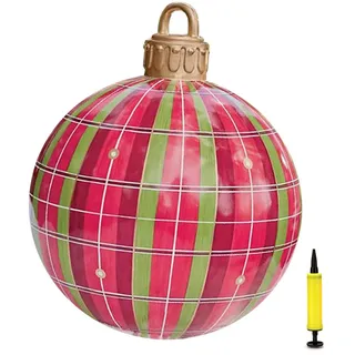 Settoo Weihnachtskugeln, 60 cm, aufblasbare Christbaumschmuck mit personalisierten Weihnachtskugeln, riesig, für Gartendekoration, Ornamente, aufblasbare Kugeln