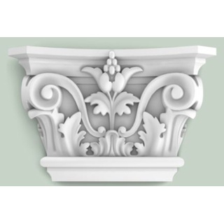 Casa Padrino Barock Zierelement Säulen Kopfteil Weiß 22,8 x 6,2 x H. 14,9 cm - Wanddeko im Barockstil