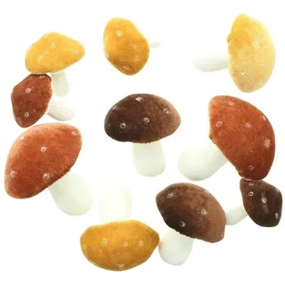 Home-trends24.de Dekofigur Pilz Herbst Figur Deko Pilze Samt Kunststoff 10er Set (10 St)