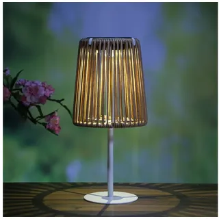 MARELIDA Solarleuchte Rattan Kunststoff H: 19cm inkl. Dämmerungssensor braun