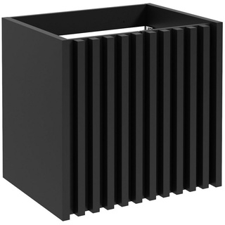 Lomadox Waschbeckenunterschrank NANTES-107 Waschtisch Unterschrank 60 cm schwarz Lamellen, 60/56/45 cm schwarz