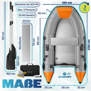 Kesser KESSER® Schlauchboot (230 cm, 2 Personen