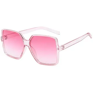 Rnemitery Sonnenbrille Retro Groß Sonnenbrille Damen Modern Fahrenbrille UV 400 Schutz rosa