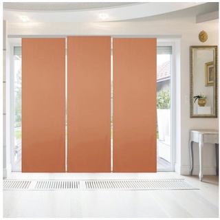 Bestlivings Schiebegardine Vorhang Ellen, Paneelwagen (3 St), blickdicht, Flächenvorhang 60x245cm, Raumteiler inkl. Aufhängung und Gardinenstab braun