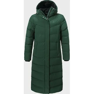 Schöffel Down Coat Style Vindave WMS, wasserabweisender Wintermantel aus recyceltem Material, wärmende Daunenjacke mit legerer Passform, dark jade, 46