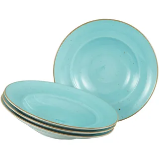 CreaTable Vintage Nature Aqua Pastateller 27 cm blau/türkis 4er Set