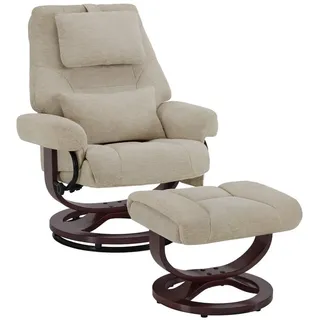 M MCombo Relaxsessel 9046 Beige 84 x 107 x 154 cm mit Hocker