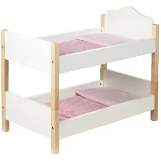 roba Puppenetagenbett, weiß, Puppenmöbel, KinderB:52cm H:46cm T:30cm, MDF, Massivholz, B:52cm H:46cm T:30cm