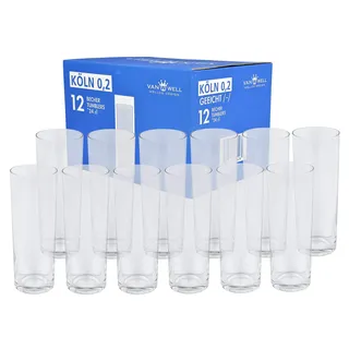 Van Well 12 Stk. Kölschgläser 0,2L /-/ geeicht und robust Kölsch Gläser Set