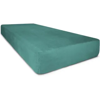Aspero Bettlaken Flanell-Spannbettlaken PERPIGNAN, Flanell, Gummizug: rundum, Flauschig weich blau 200 cm x 200 cm