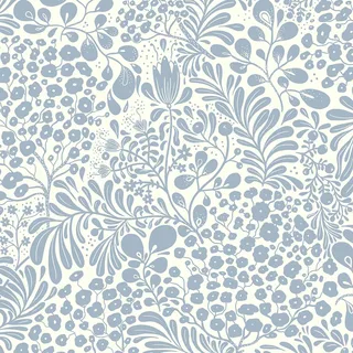 LiKiLiKi Tapete Selbstklebend Klebefolie Vintage Blumentapete Blau Tapete 44x600 cm Vinyl Klebetapete Möbelfolie Wasserfest Dekofolie für Möbel Wand Schlafzimmer Wohnzimmer