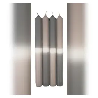 Wiedemann Kerzen Leuchterkerzen Dip Dye Kerzen Grau / Silbergrau, 250 x ? 23 mm, 4 Stück
