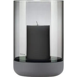 blomus Windlicht -Calma- Kerzenhalter Steel Gray & Smoke exkl. Kerze Size L (66231)