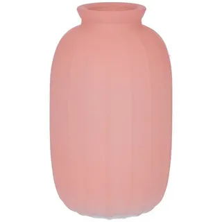 INNA-Glas Dekovase Glasflasche SILVINA aus Glas, Rillen, Altrosa-klar, 12cm, Ø7cm rosa