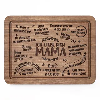 Geschenke für Mama, Nussbaum Schneidebrett 28x21.5x1.2cm | Weihnachtsgeschenke für Mama, Geburtstagsgeschenk für Mama, Küchenbrett für Muttertag, Weihnachten & Alltag