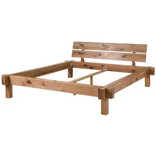 Balkenbett Einzelbett Holzbett 140x200 Gestell Eiche Holz massiv Massivholz