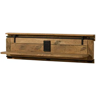 Massivmoebel24 Wandregal Mango 160x25x38 natur lackiert RAILWAY #190