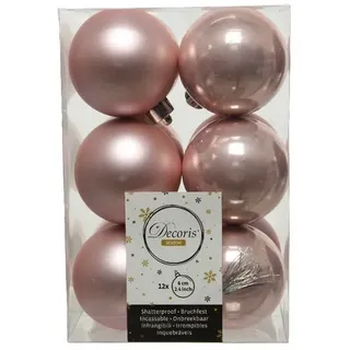 Kaemingk 12 Bruchsichere Rosa Weihnachtskugeln Glänzend Und Matt 60 Mm