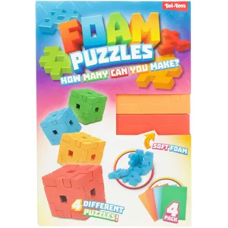 Toi-Toys 3D Puzzle Schaumstoff Würfel Set - Bunte Schaumstoffpuzzles 4 Stück