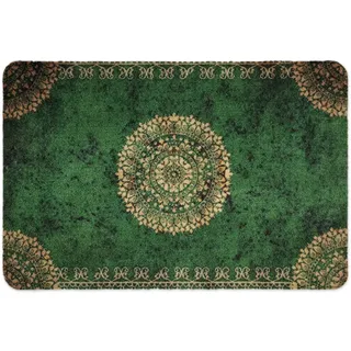 deco-mat Fußmatte Orient (70 x 120 cm, Grün) - rutschfeste und waschbare Fußmatte für außen/innen - saugstarke Schmutzfangmatte für Innen-/Außenbereich in orientalischem Design