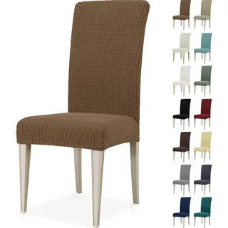 YSTYLE Sitzbezüge für Esszimmerstühle, Stuhlhussen für Esszimmer, 4 Stück, LM, Braun