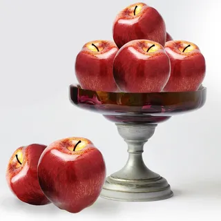 Tuxiaobu Künstliche Früchte Rot Delicious Apfel Deko Obst, Kunst Faux Äpfel Zuhause Küche Dekor Tischdekoration, Künstliche Früchte Wie Echt, Obst Party Dekorationen, 6 Stück, Rot