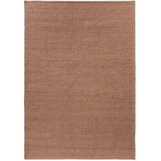 TISCA Webteppich Respect Plain 200 x 300 cm Wolle Braun Hellbraun