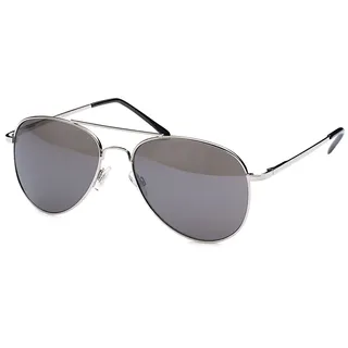 Pilotenbrille STYLEBREAKER "Piloten Sonnenbrille", Damen, silber (gestell silber, glas grau getönt), Modisch, Sonnenbrillen