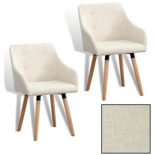Estexo Esszimmerstuhl Vintage Stoffbezug beige 2er Set