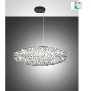 Fabas Luce LED Pendelleuchte SUMTER, IP20, Flach / Oval, 18W 3000K 1780lm, in Stufen dimmbar, Schwarz FAB-3693-40-101