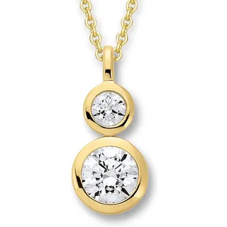 Kette mit Anhänger ONE ELEMENT "Zirkonia Anhänger aus 333 Gelbgold", gold, Halsketten, Damen, Gelbgold 333, Kleines Statement – persönlich, stilvoll, alltagstauglich