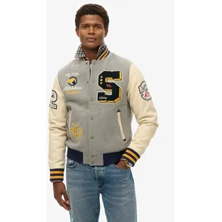 Superdry College Patched Bomberjacke Grey Marl S