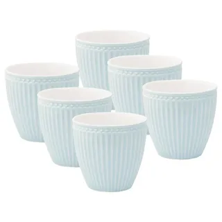 Greengate Kaffeeservice Alice Latte Cup pale blue 0,25l Set6, Steingut blau