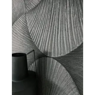 Newroom Vliestapete Lorrie Anthrazit Tapete Mustertapete Muster,Struktur,Glanz, Anthrazit Tapete Glamour Muster - Mustertapete Retromuster Dunkelgrau Metallic Modern 3D Optik Struktur Glanz für Wohnzimmer Schlafzimmer Küche, Retromuster grau