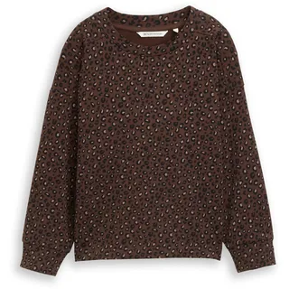 Tom Tailor Sweatshirt Leo-Print Braun XXL
