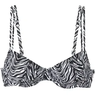 s.Oliver Bikini-Top Damen Schwarz/Weiß 42 Cup F