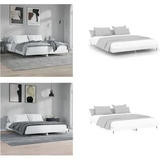 vidaXL Bettgestell Weiß 120x200 cm Holzwerkstoff - Bettgestell - Bettgestelle - Bettrahmen - Bett - Weiß