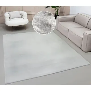 OTTO home Fellteppich Balu, Kunstfellteppich, Modern, Langflor Teppich, rechteckig, Höhe: 20 mm, Kaninchenfell-Haptik, kuschelig, weich, Wohnzimmer, Schlafzimmer grau 80 cm x 150 cm x 20 mm