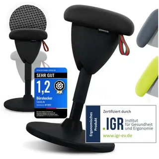 Steinlife Arbeitshocker Ergonomischer Bürohocker [Aktives Sitzen, Gesunde Haltung] (Stehhocker Höhenverstellbar [58-83cm] Ergonomischer Hocker für Büro [Schwingeffekt] Wackelhocker Stehhocker, Arbeitshocker rutschfest Drehhocker) schwarz