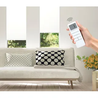 Elektrisches Rollo GOOD LIFE "Vau - SMART HOME" Gr. 1, weiß (weiß, weiß), B:100cm H:150cm, Kunststoff, Metall, Polyester, Rollos, mit Fernbedienung