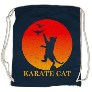 Urban Backwoods Turnbeutel Karate Cat Turnbeutel Miau Katze Kid Katzen Liebhaber Kai Liebe Cobra (1-tlg), Pfote Cats Tatze Kralle blau